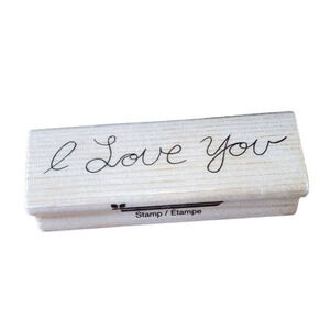 I Love You Card Making Words Cursive Craftsmart Wood Mounted Rubber Stamp
